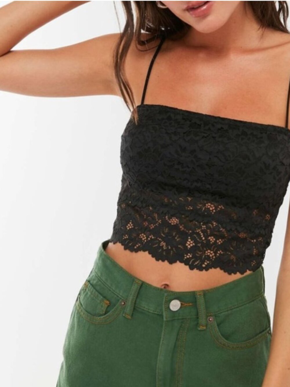 Urban Outfitters Black Lace Crop Top